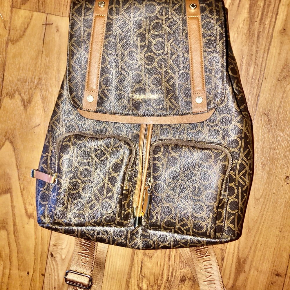 Calvin Klein large sized leather backpack